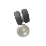 Sorter rubber wheels, durable black rubber tires with aluminum hubs, optimized for smooth operation in industrial sorting machinery.