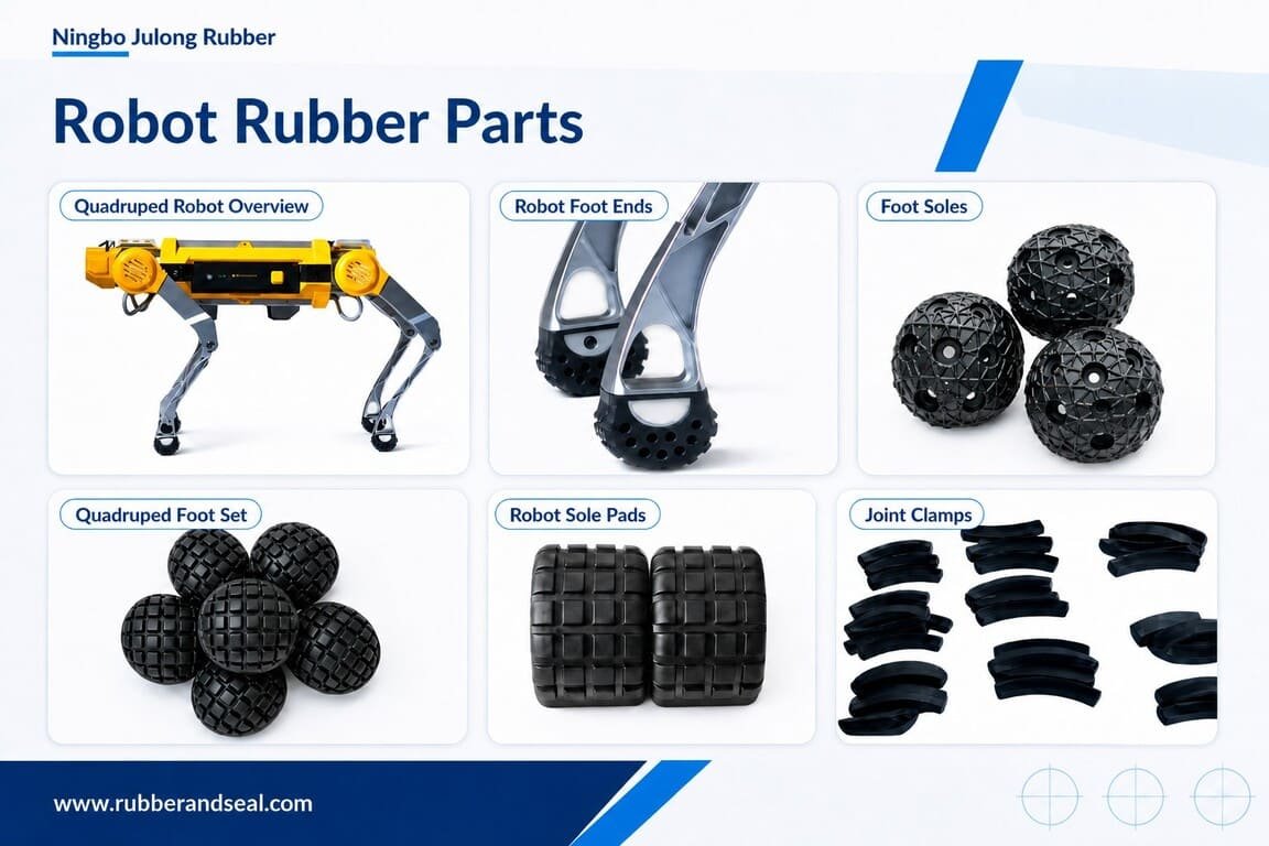 Robot rubber parts for protective grip and motion support