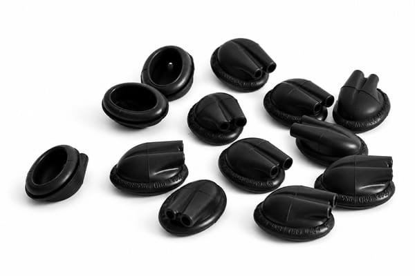 Automotive EPDM Oval Dual-Hole Wire Grommet