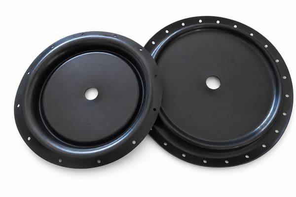 Large-Diameter Flanged Single-Convolution Rubber Diaphragm manufactured by Julong Rubber