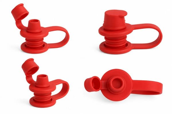 Reusable Silicone Bottle Stopper with Tethered Cap thumbnail 2