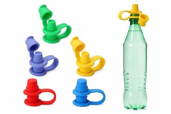 Reusable Silicone Bottle Stopper with Tethered Cap manufactured by Julong Rubber