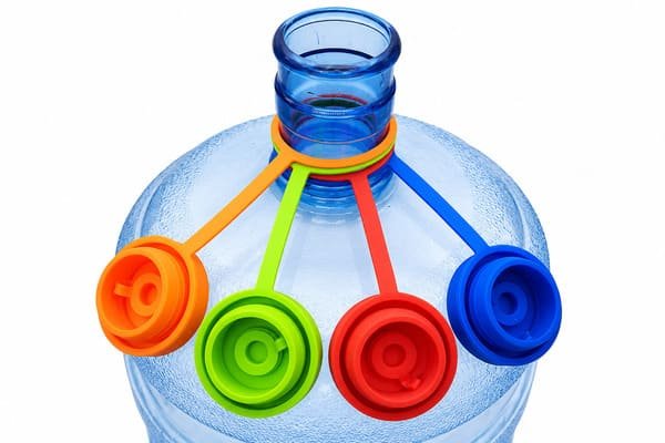 Reusable Silicone Water Jug Cap with Tether