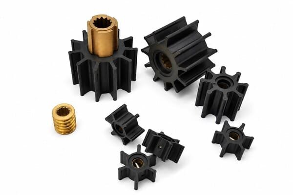 Rubber Impeller with Brass Insert manufactured by Julong Rubber