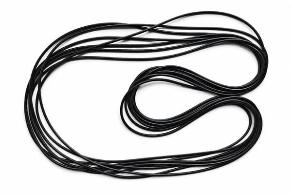 Black Solid Silicone Rubber Cord thumbnail 2