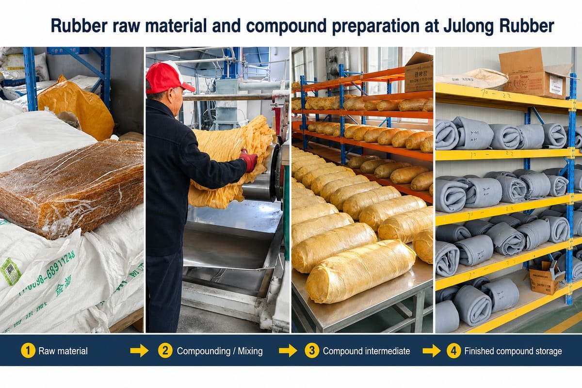 Rubber raw material and compound preparation at Julong Rubber